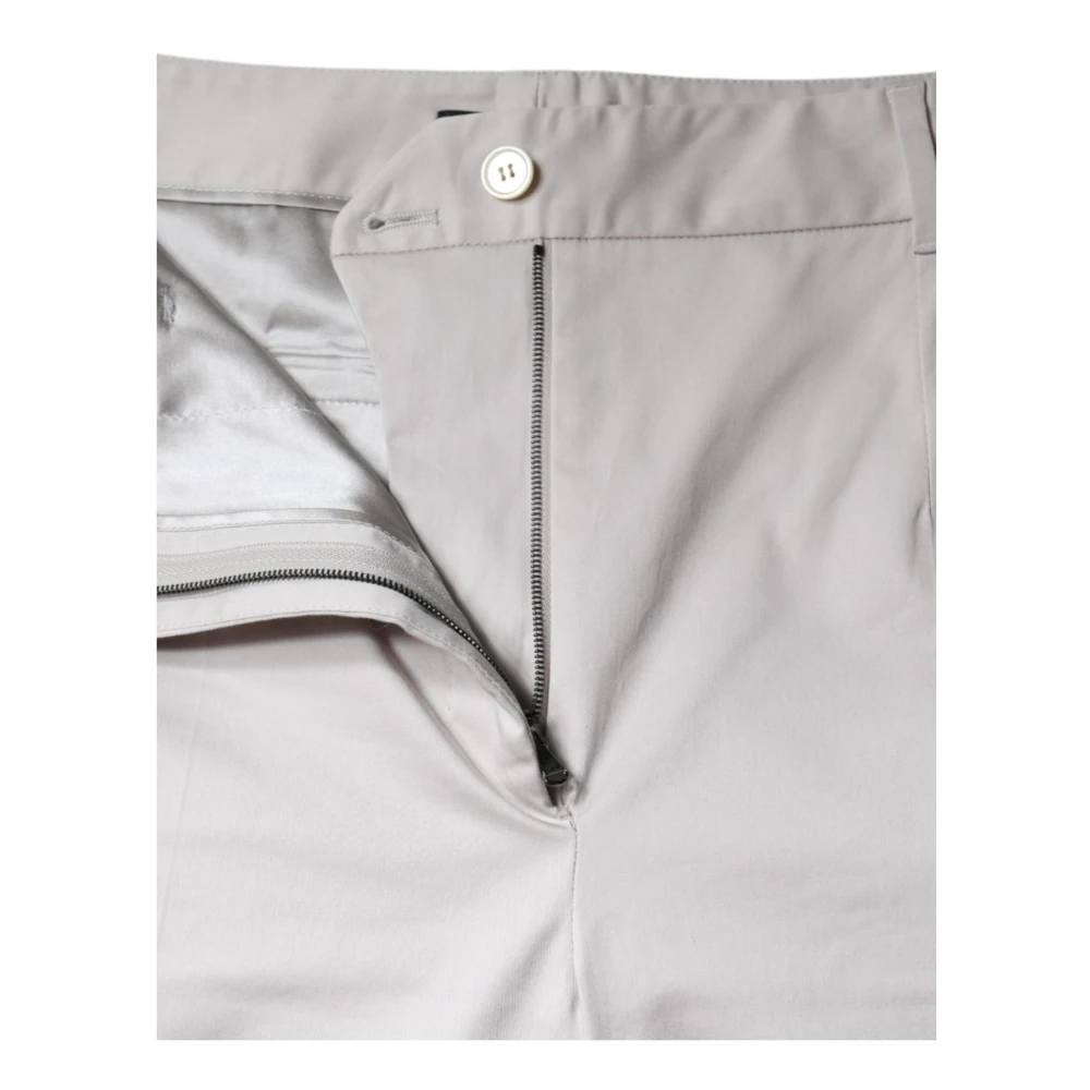 Dolce & Gabbana Witte Katoenen Skinny Ritsbroek White Dames