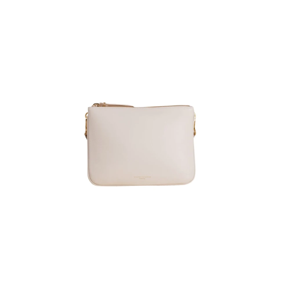 Gianni Chiarini Marble Double Zip Clutch Schoudertas White Dames