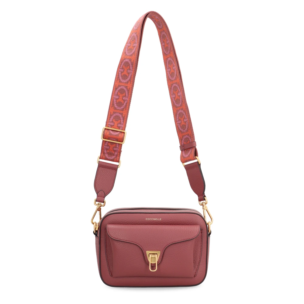 Coccinelle Korrelig Leren Crossbody Tas met Klep Pink Dames