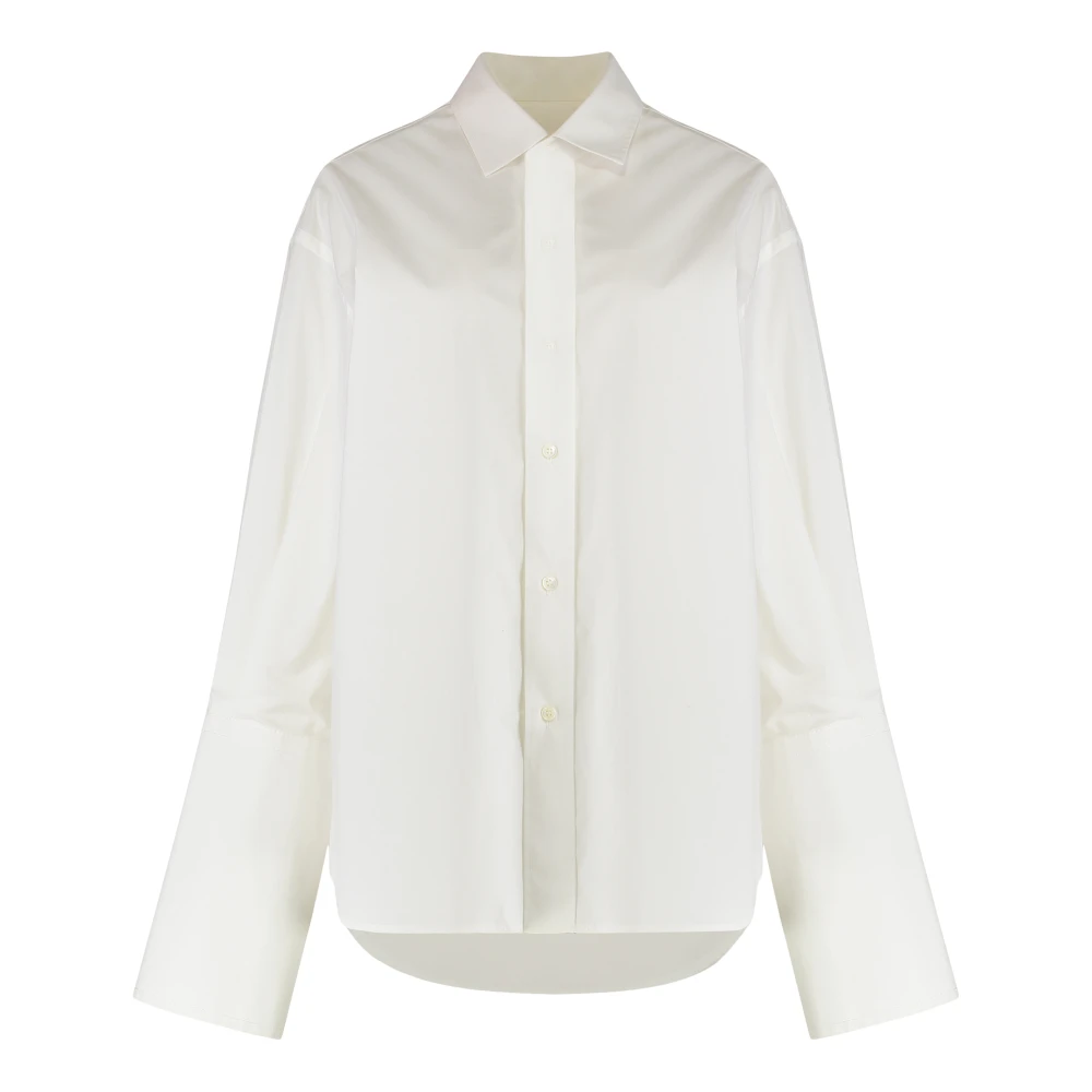 Mm6 Maison Margiela Women's White Shirts, S, Shirt In Cotton