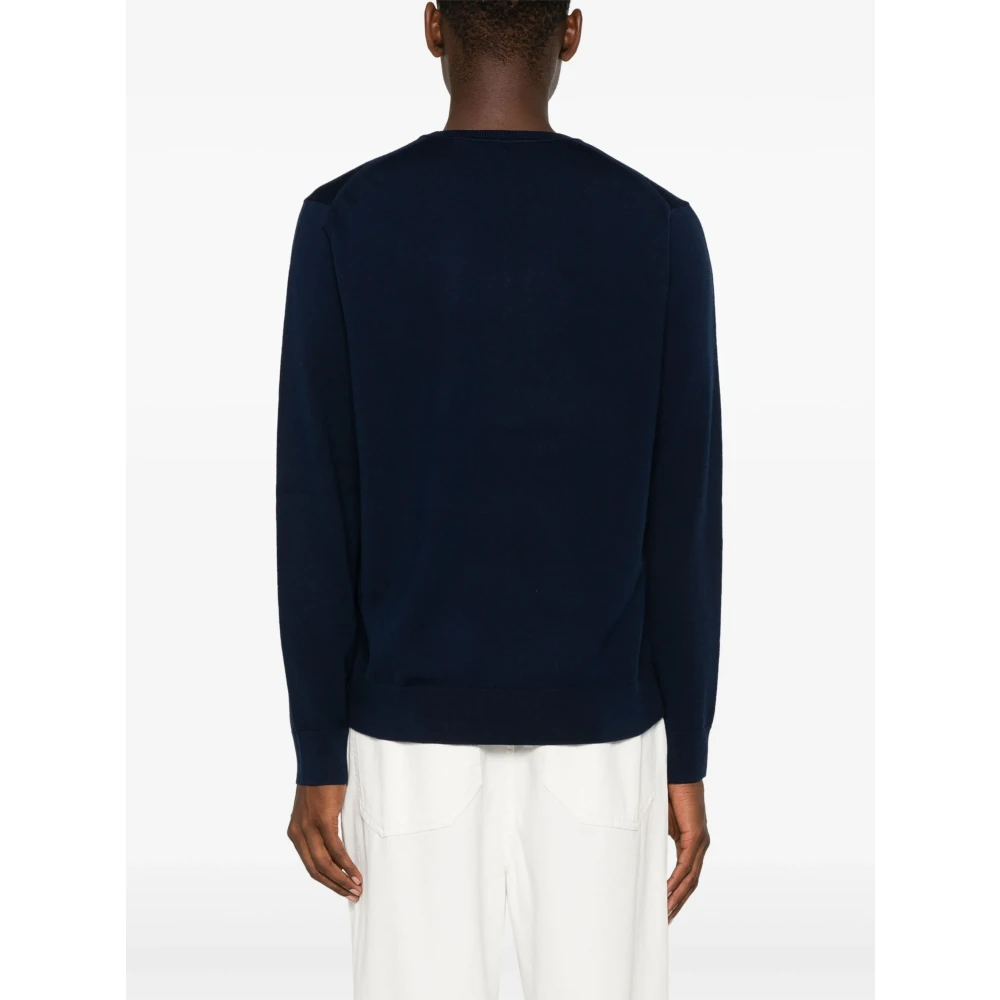 Michael Kors Midnight Merino Crew Gebreide Trui Blue Heren