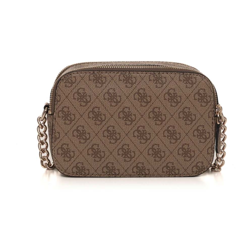 Guess Kleine Noelle Schoudertas met Logo Beige Dames