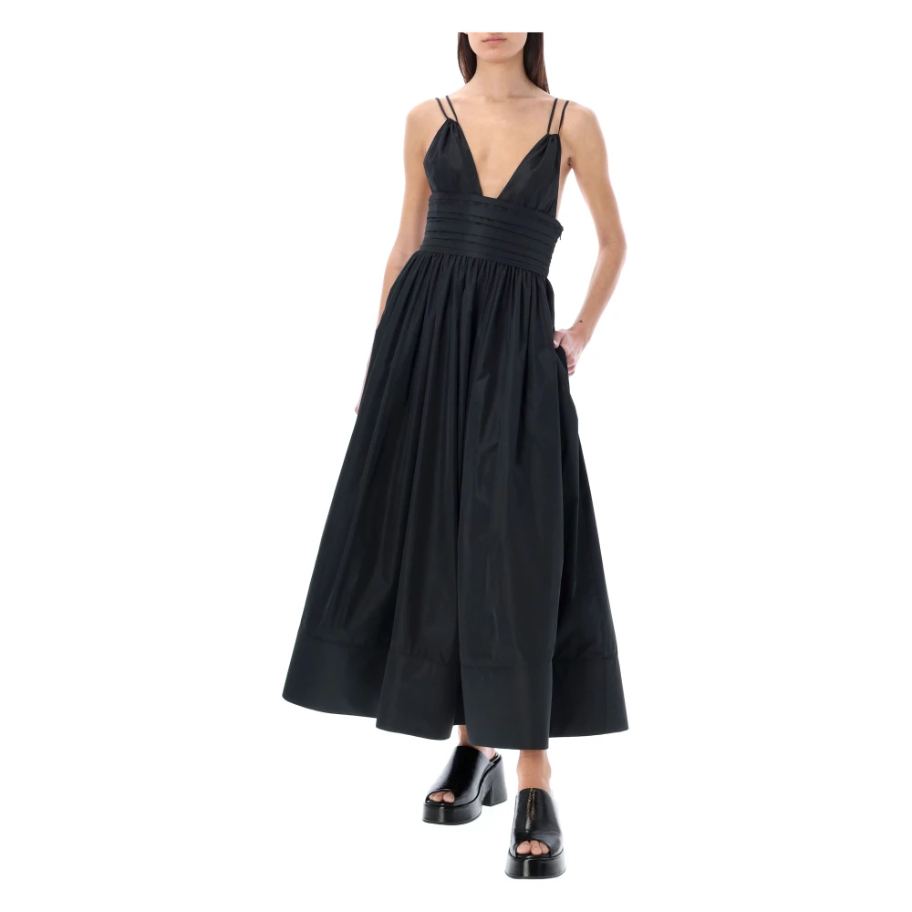 Philosophy di Lorenzo Serafini Zwarte Triangle Maxi Jurk Elegante Stijl Black Dames