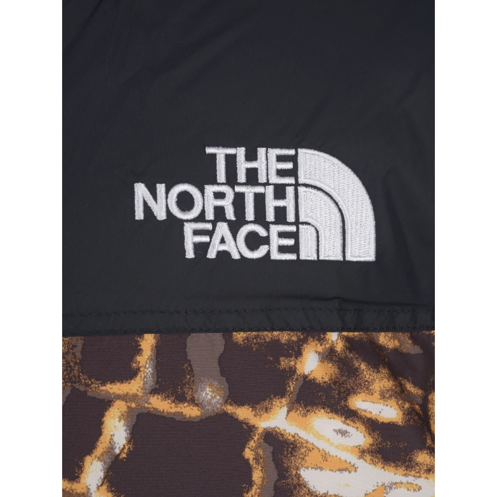 The North Face Retro Nuptse Distorted Print Donsjas Brown Heren