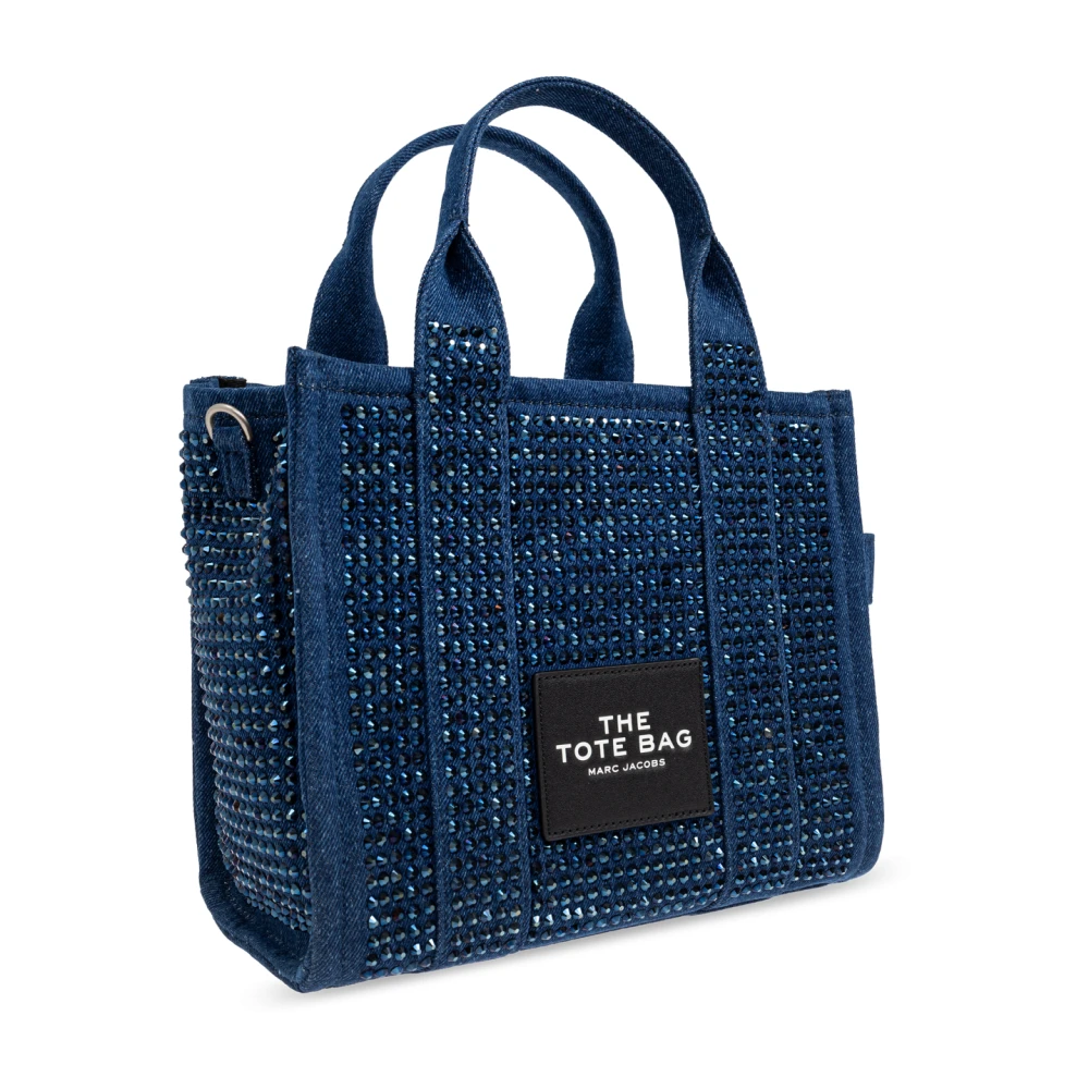 Marc Jacobs Handtas De Kristal Denim Kleine Tote Tas Blue Dames