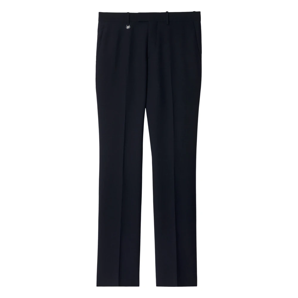 Burberry Blauwe Wol Slim Fit Broek Blue Heren