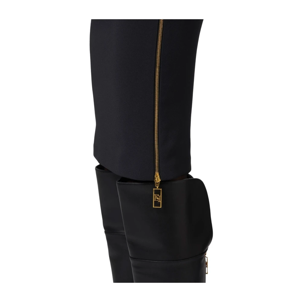 Elisabetta Franchi Zwarte Midi Rits Rok Black Dames