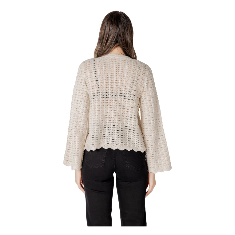 Only Beige V-Neck Button Cardigan Beige Dames