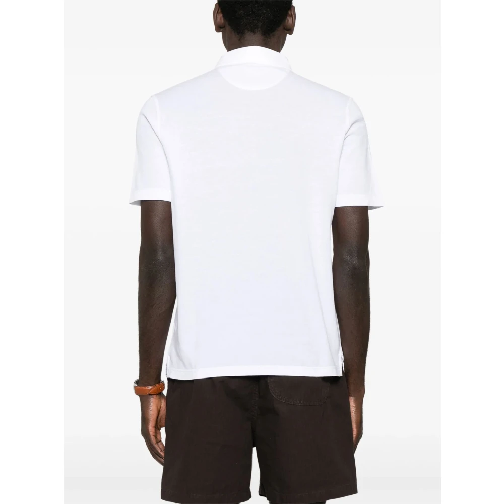 Fedeli Witte Piqué Polo Shirt White Heren