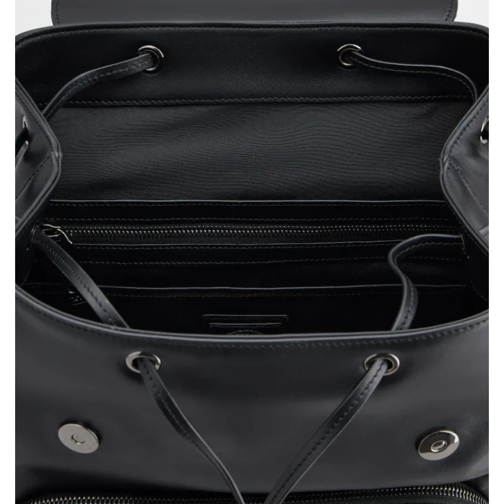 TOD'S Zwarte kalfsleren rugzak met T Timeless Black Heren