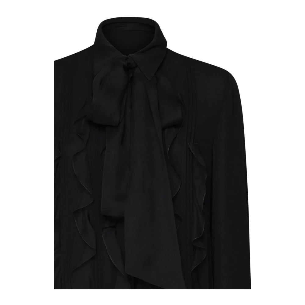 Valentino Garavani Zwarte overhemd met lange mouwen Black Dames