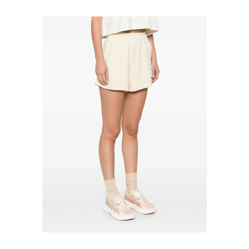 Autry Witte Katoenen Shorts met Elastische Tailleband White Dames