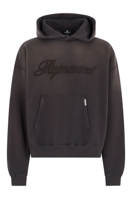 Hoodie med broderi