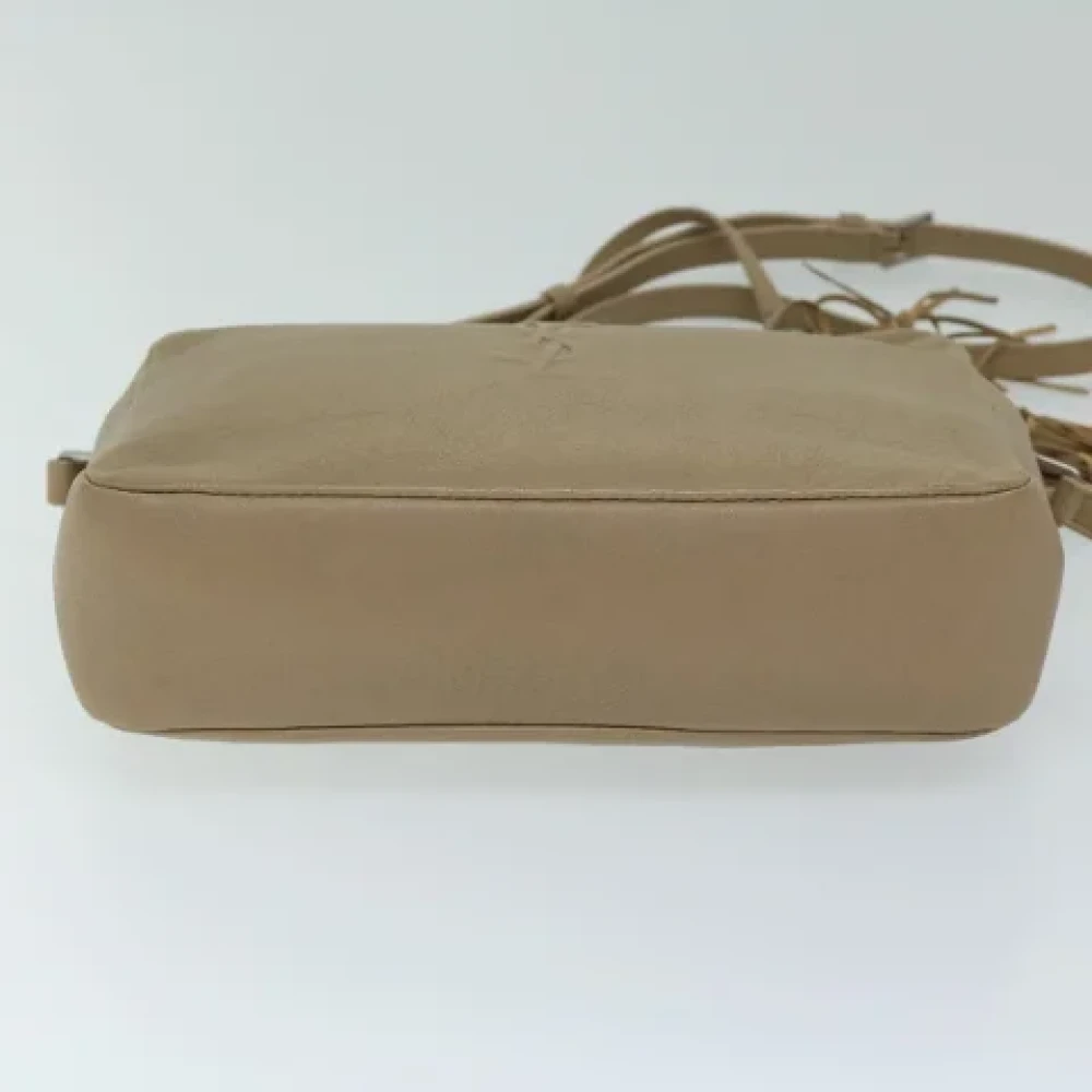 Yves Saint Laurent Vintage Pre-owned Leather shoulder-bags Beige Dames