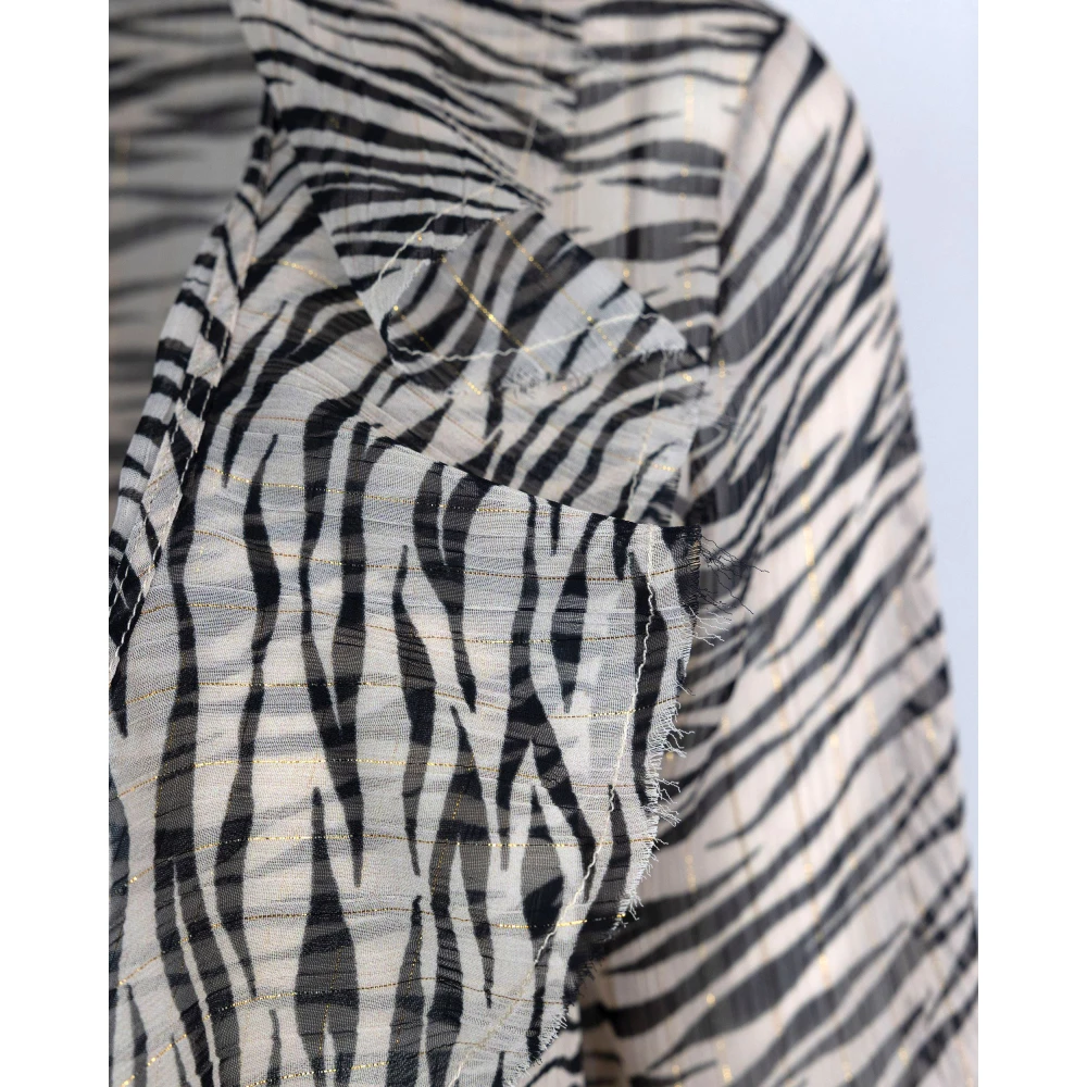 PATRIZIA PEPE Zebra Patroon Blouse voor Dames Black Dames