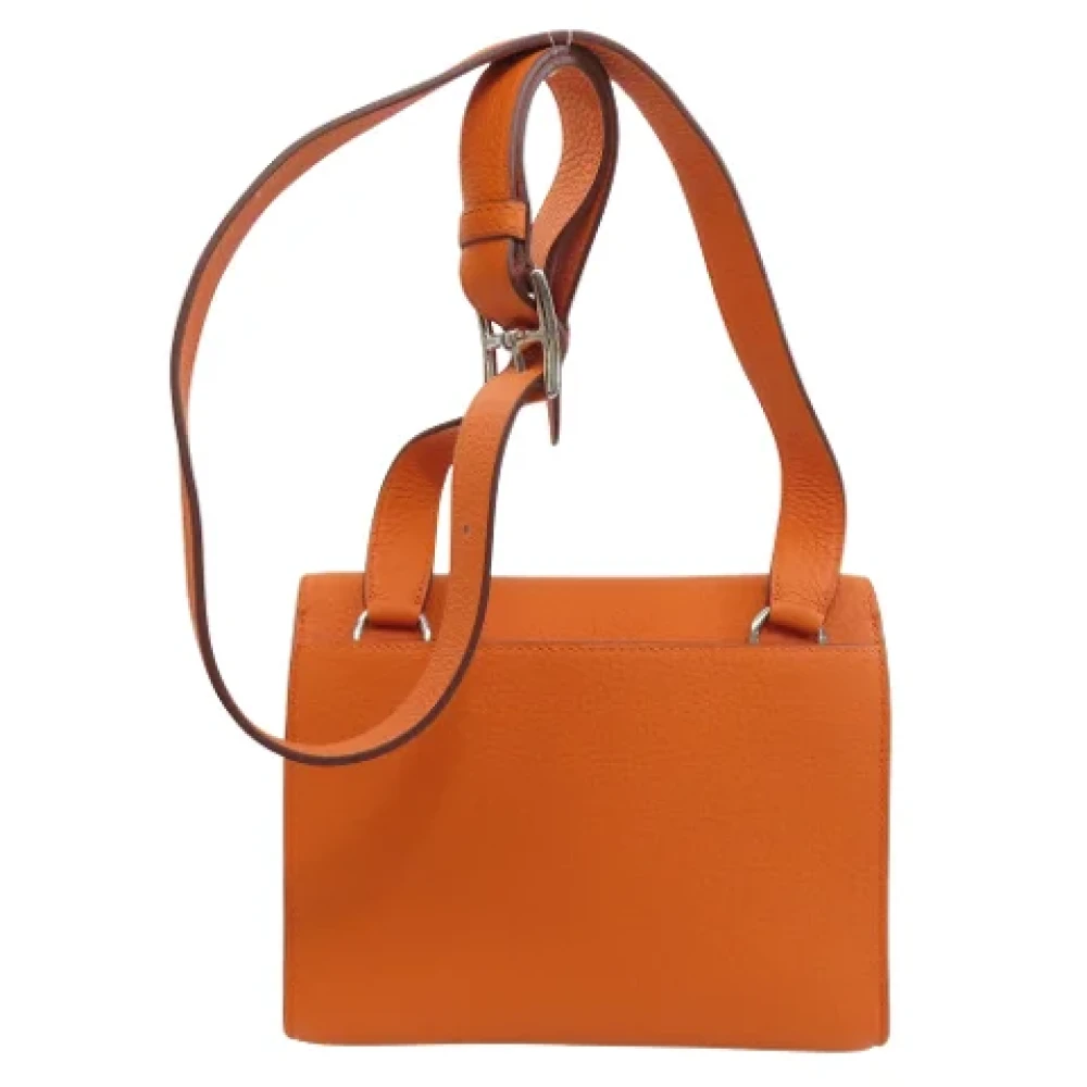 Hermès Vintage Pre-owned Leather shoulder-bags Orange Dames