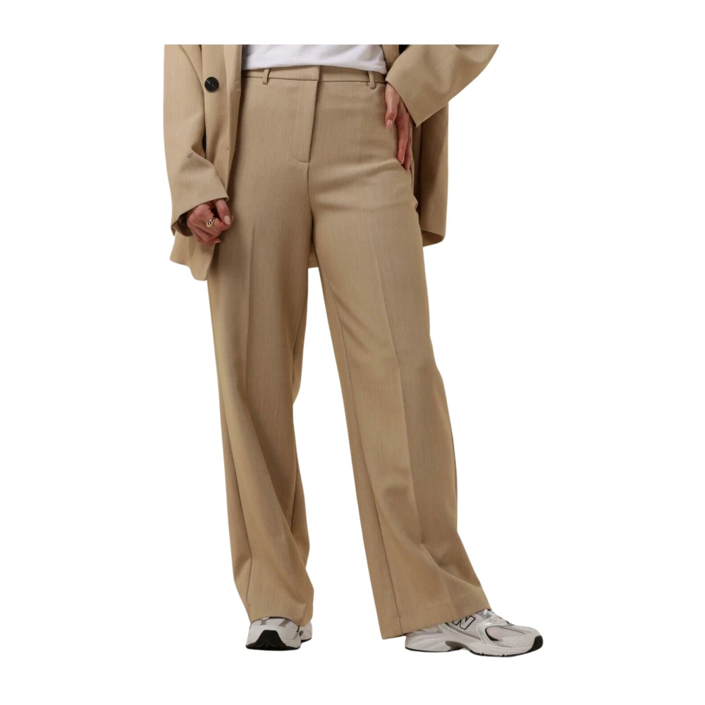 Y.A.S Beige Wijde Broek Beige Dames