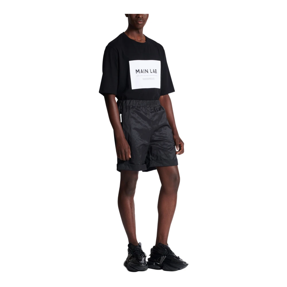 Balmain Nylon Shorts Black Heren