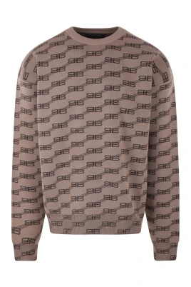 Oversize Tröja med BB Logo Jacquard