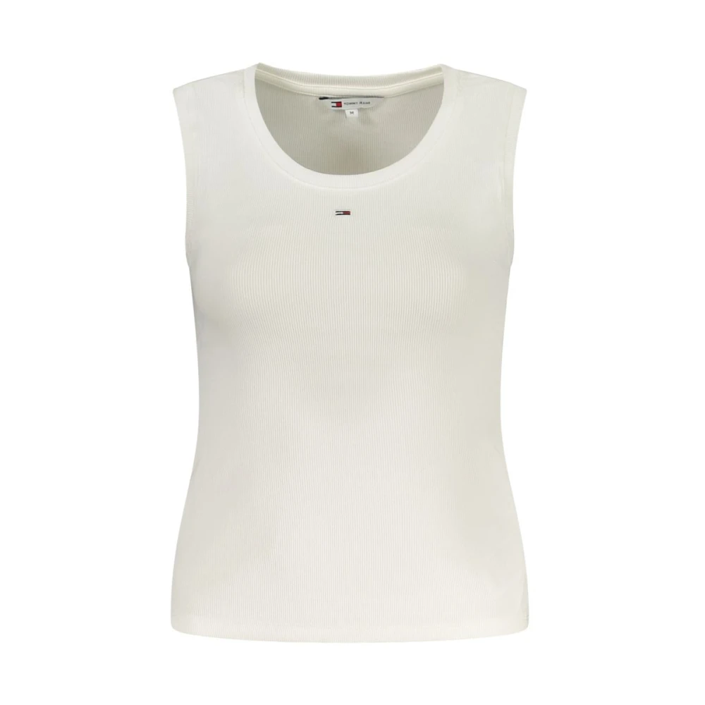 Tommy Hilfiger Women's White Sleeveless Tops, Xl, Wide Neckline Tank Top