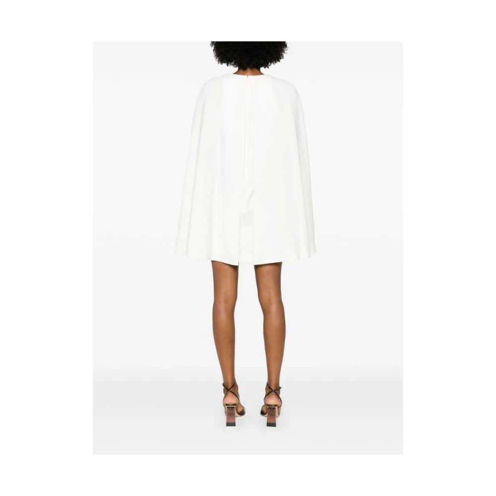 Costarellos Ivoor Wit Kristalversierde Cape Jurk Beige Dames