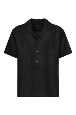 svart-linne-oversized-kortarmad-skjorta
