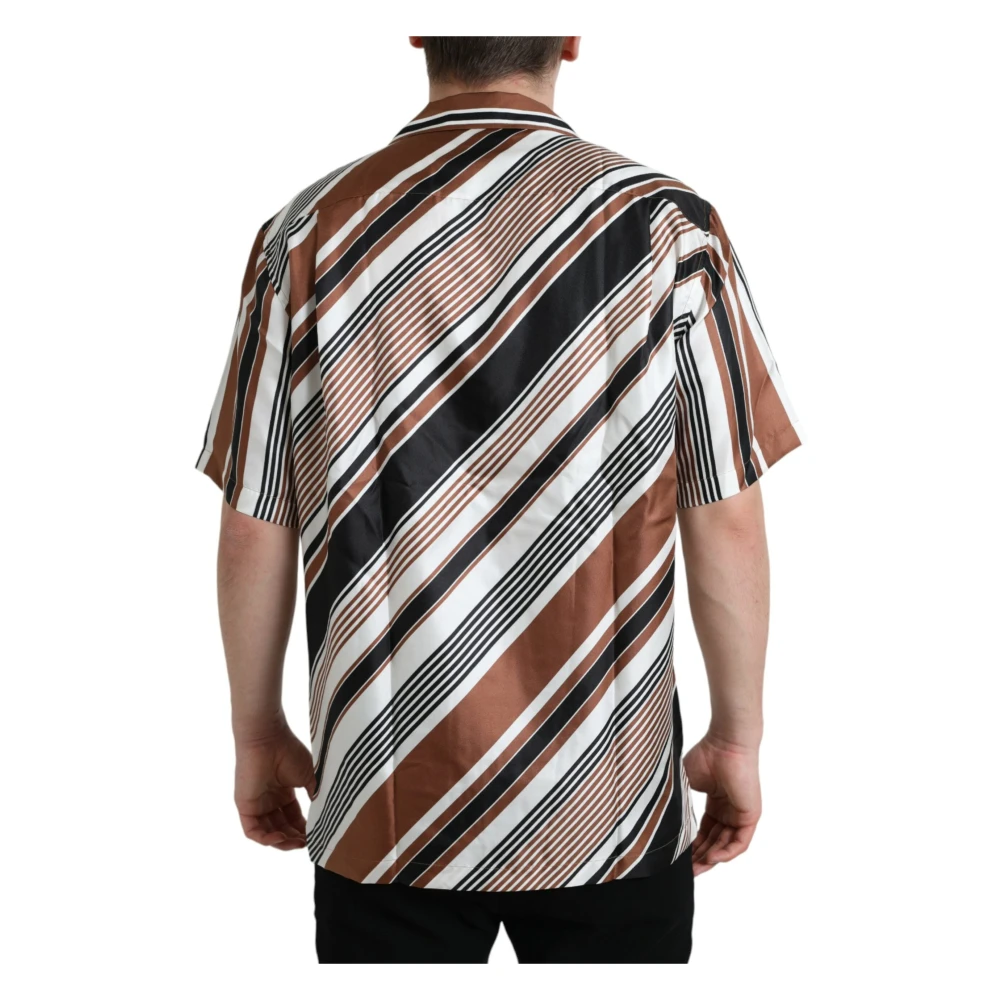 Dolce & Gabbana Gestreept zijden casual overhemd korte mouwen Multicolor Heren