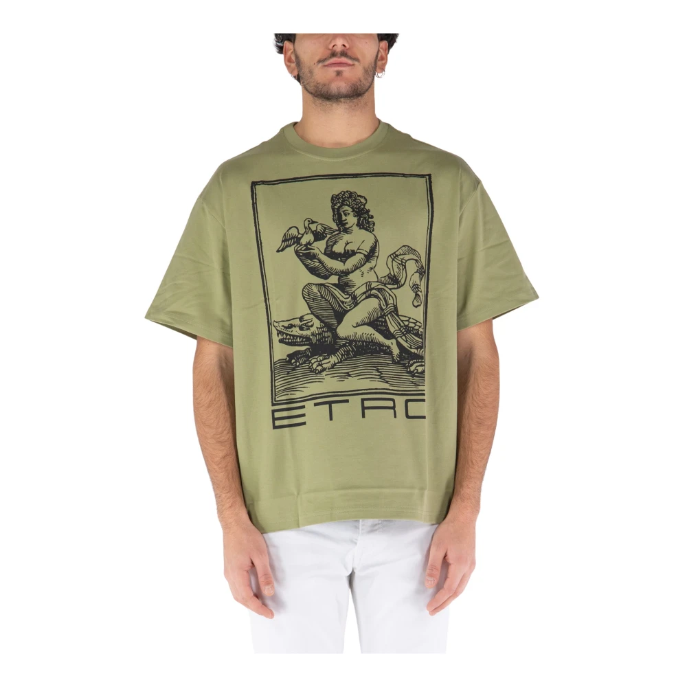 ETRO Bedrukt T-Shirt Green Heren