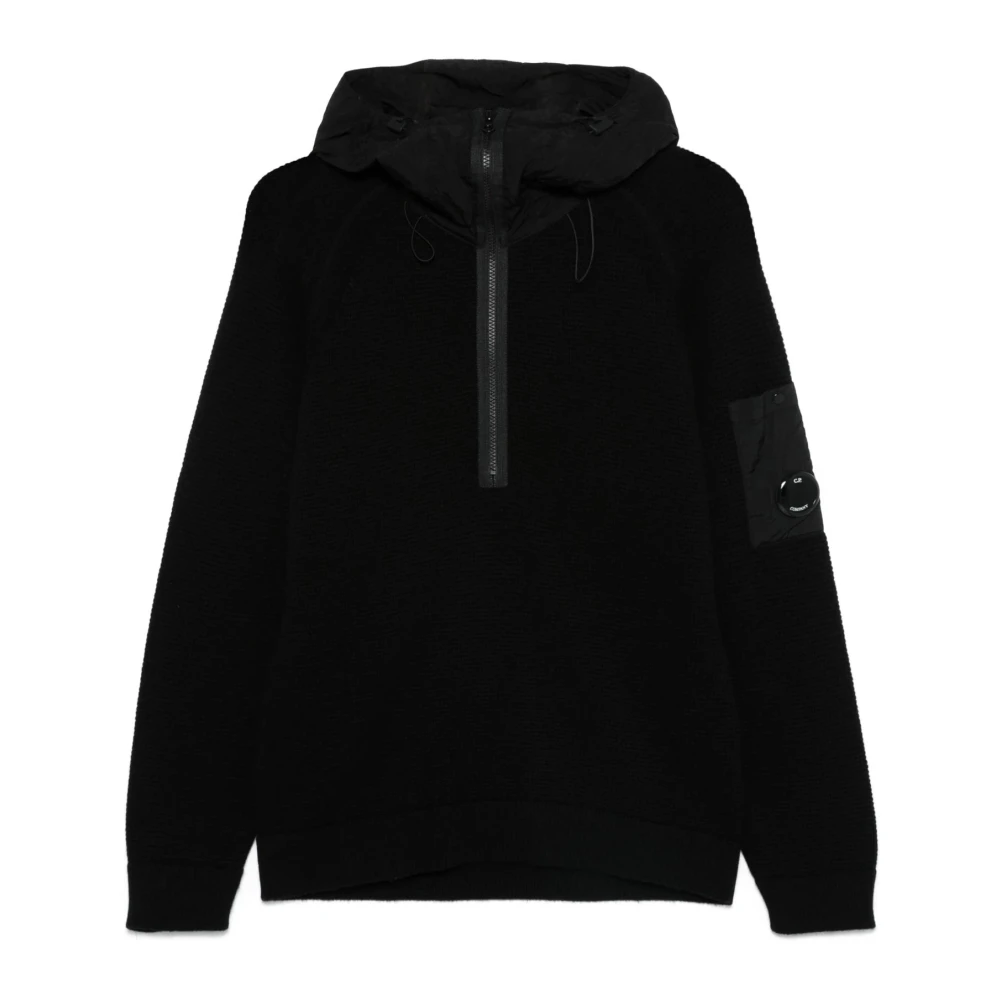 C.P. Company Zwarte Gebreide Rits Trui Black Heren