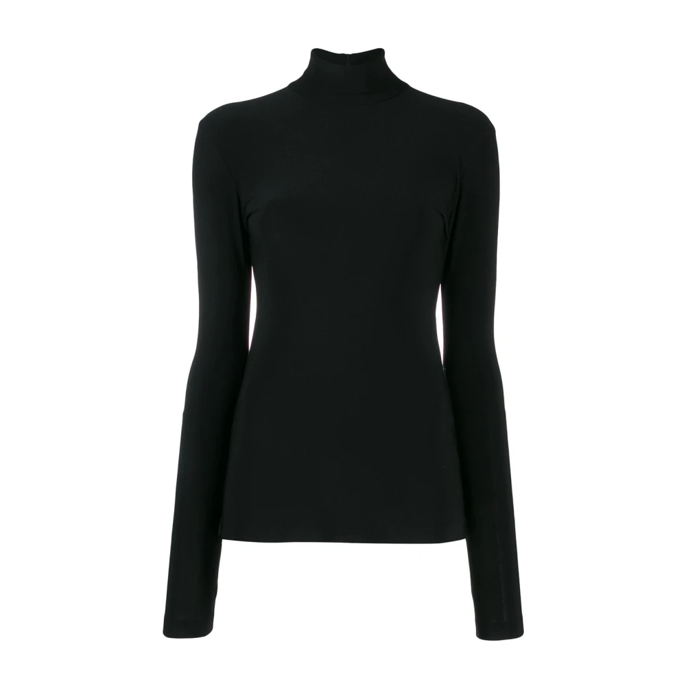Norma Kamali Zwarte Slim-Fit Coltrui Sweater Black Dames