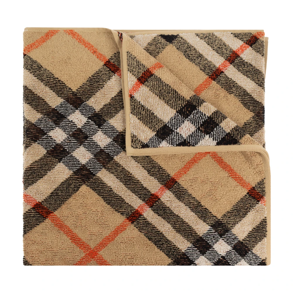 Bath towel with check pattern - Burberry - Modalova