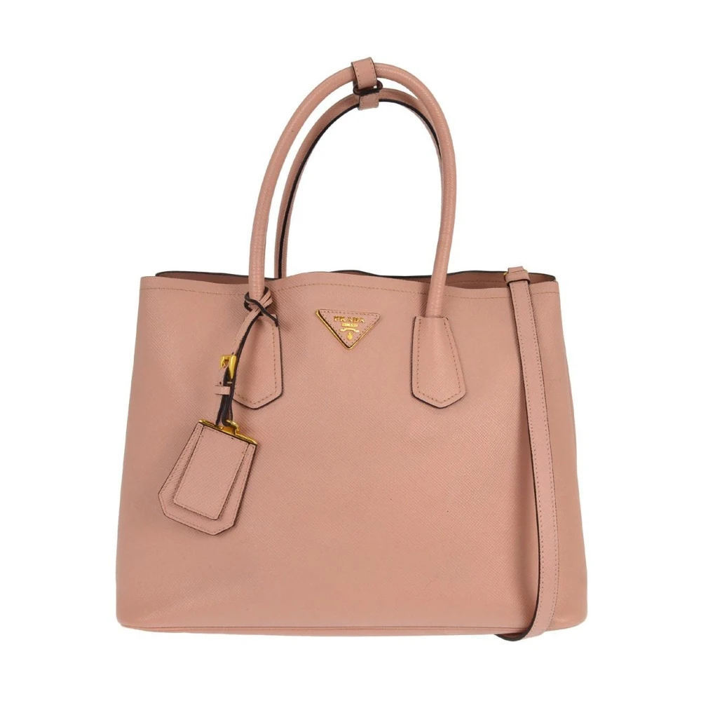 Prada Vintage Women's Pink Pre-Owned Saffiano Leather Tote Bag