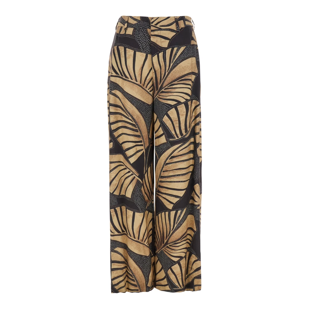 PT Torino Bruine Gedrukte Tech Stof Broek Vrouw Brown Dames