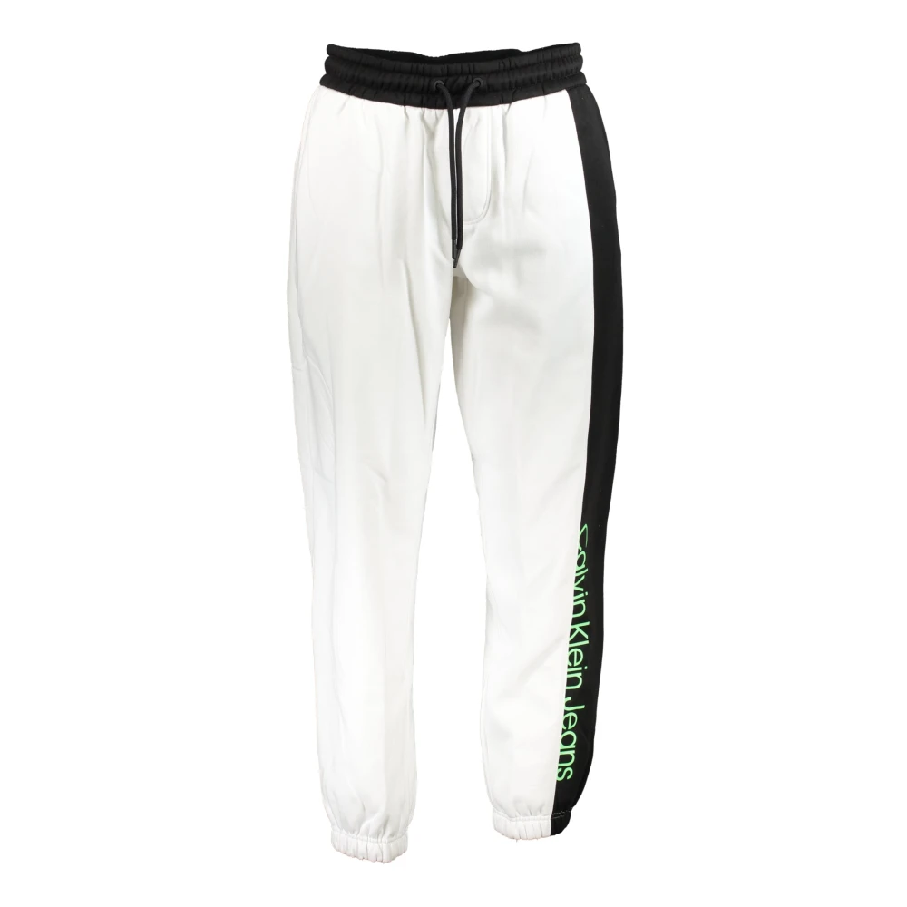 Calvin Klein Witte Heren Sportieve Sweatpants met Elastische Taille White Dames