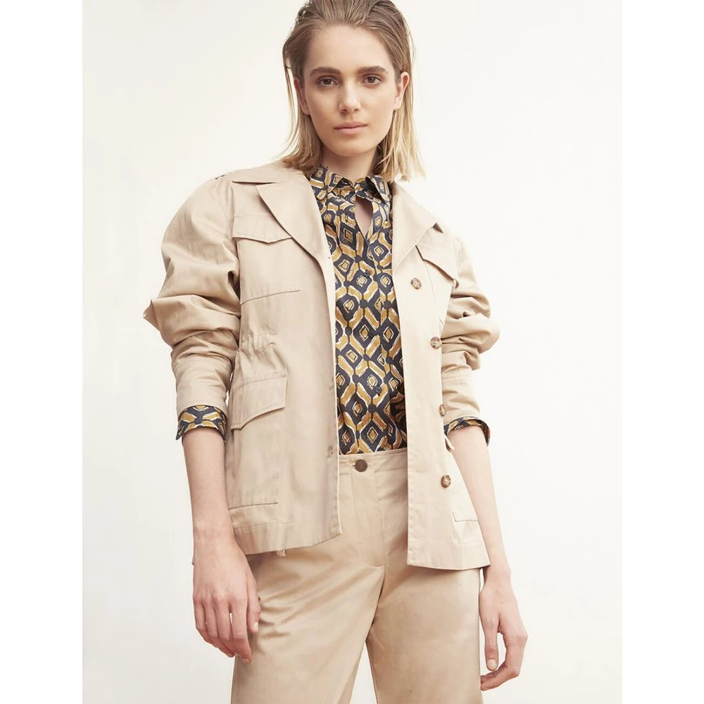 Ines De La Fressange Paris Neva beige katoenen jas Beige Dames