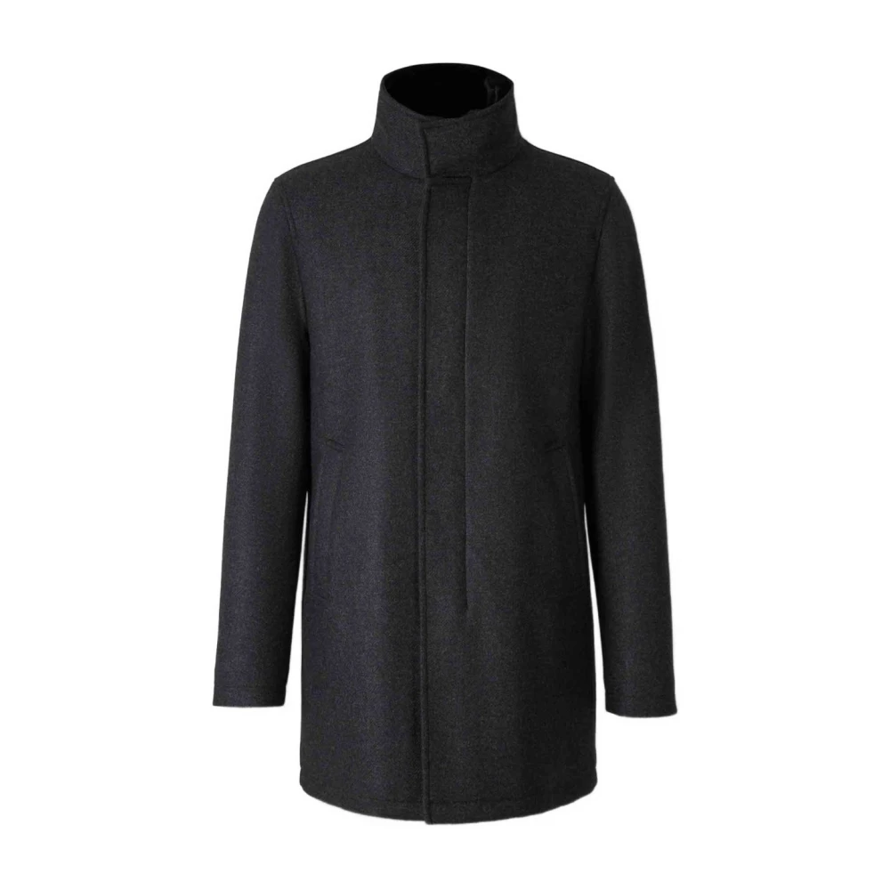 Herno Men's Black Stylish Wool Blend Coat Aw25