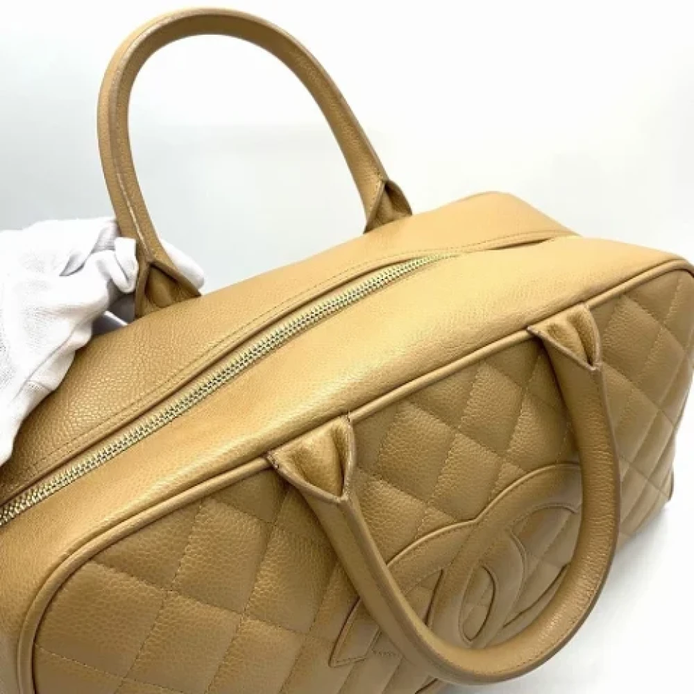 Chanel Vintage Pre-owned Leather chanel-bags Beige Dames