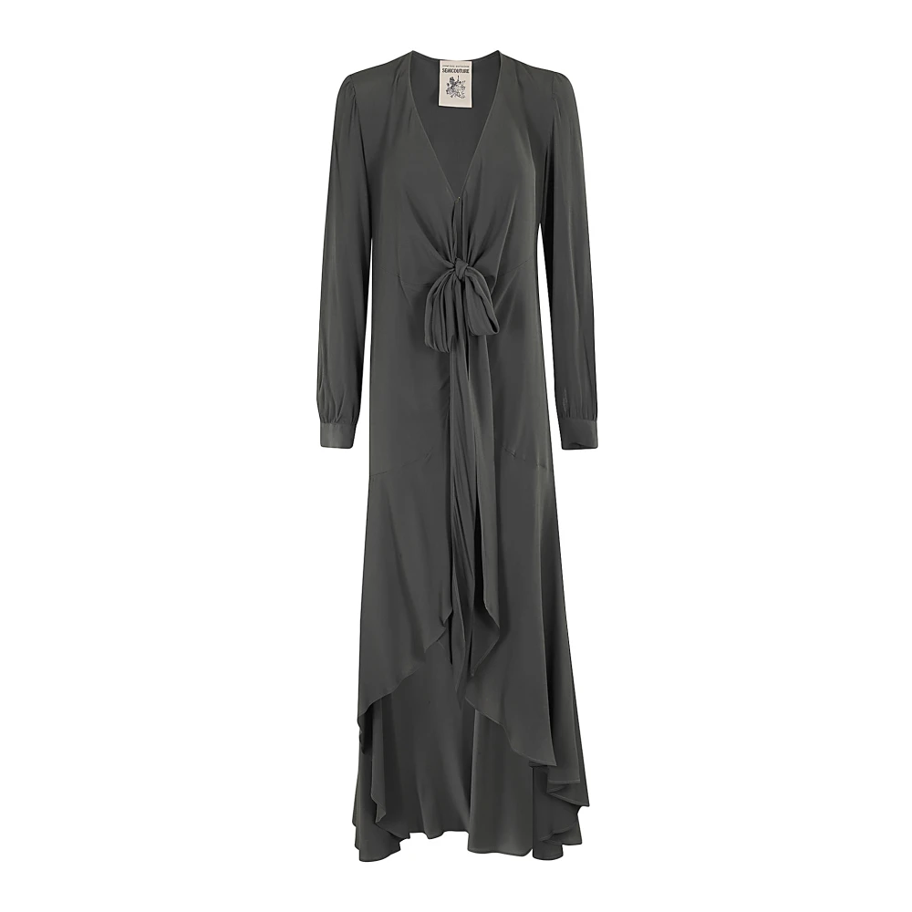 Semicouture Elegante Bloemenjurk voor Vrouwen Gray Dames