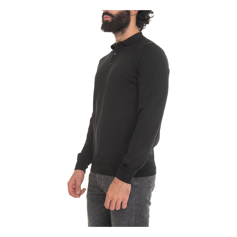 Boss Merino wollen trui met turtleneck Black Heren