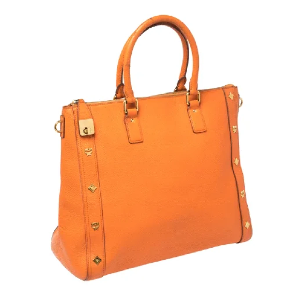 MCM Pre-owned Leather totes Orange Dames
