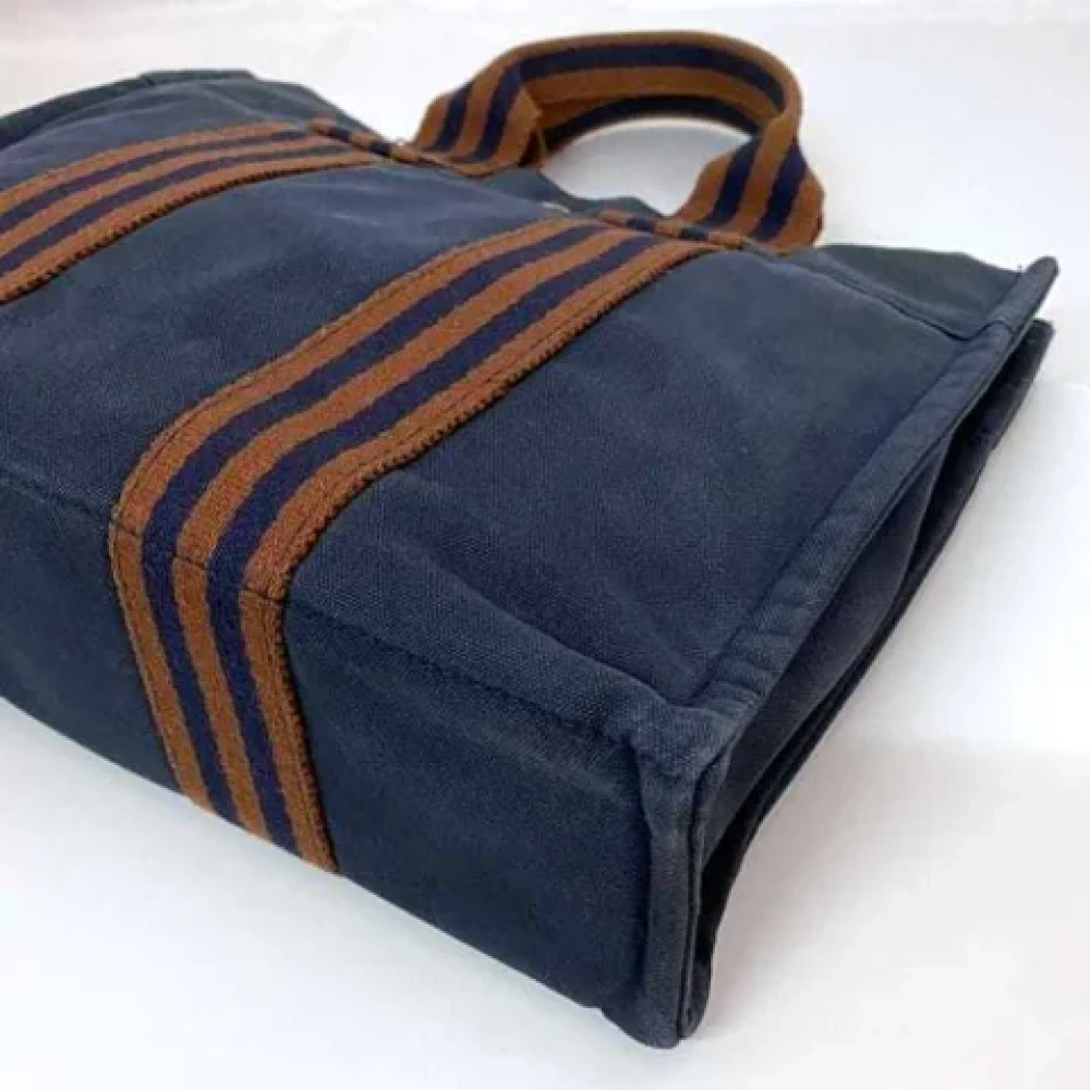 Hermès Vintage Pre-owned Canvas handbags Blue Unisex