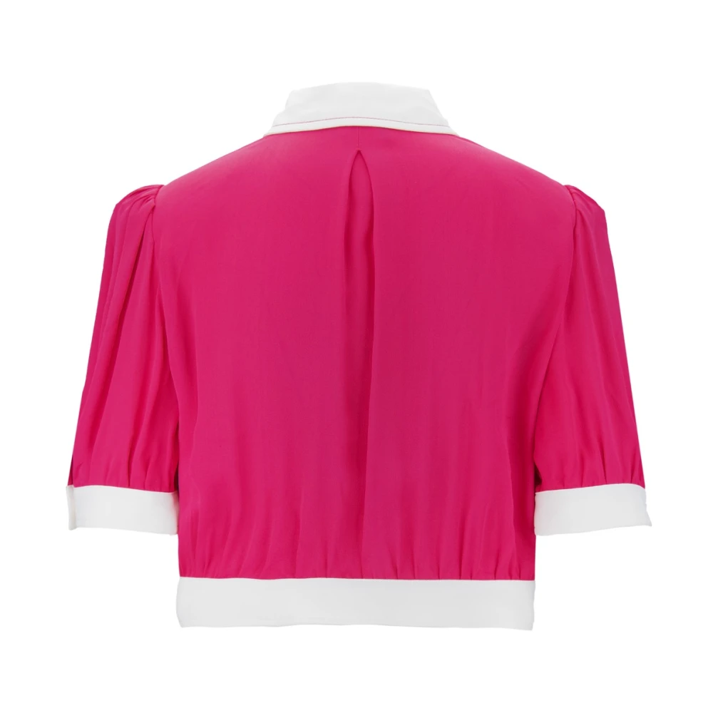 Elisabetta Franchi Korte mouwen knoopshirt Pink Dames