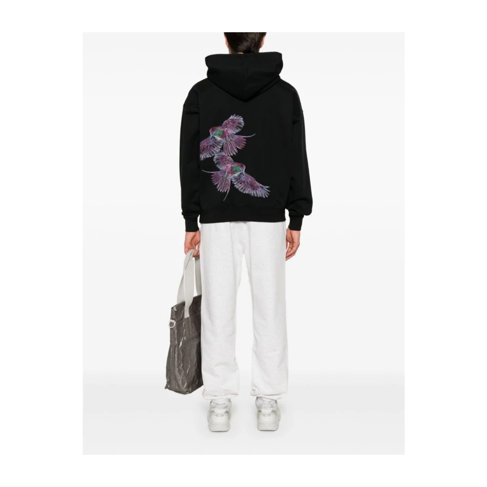 Y-3 Natuur-geïnspireerde grafische hoodie Black Heren