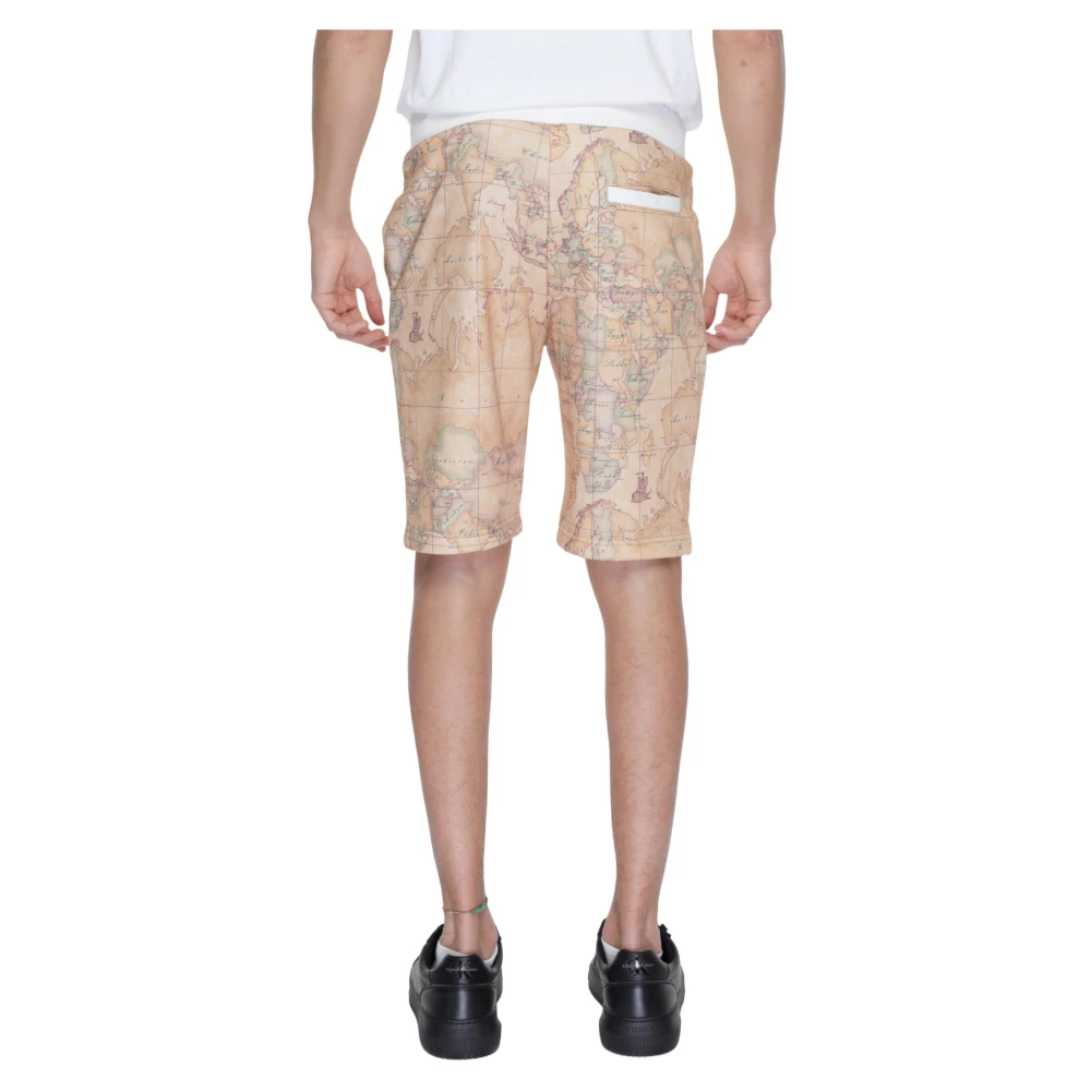 Alviero Martini 1a Classe Beige Bedrukte Heren Shorts met Zakken Beige Heren