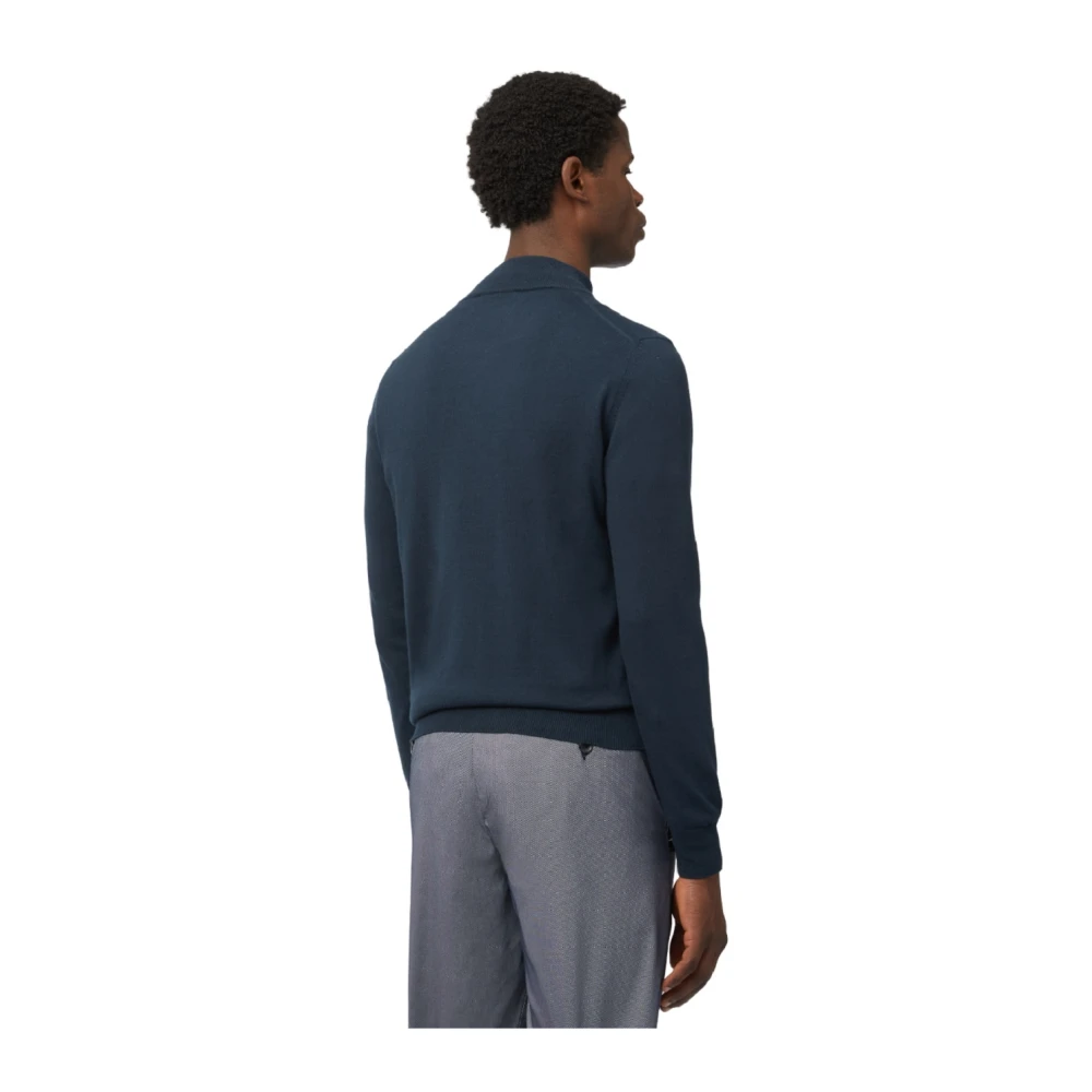 Harmont & Blaine Blauwe Zip Sweater Casual Stijl Blue Heren