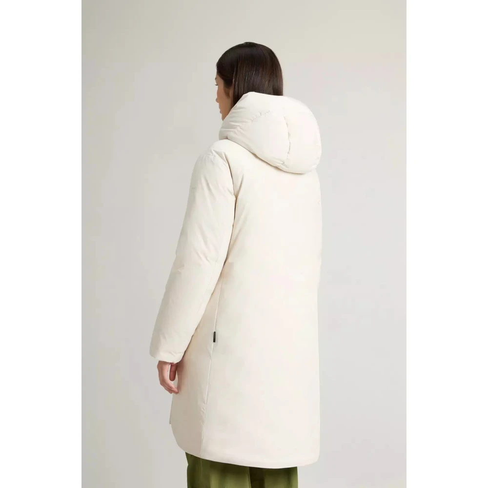 Woolrich Luxe Cocoon Parka in Milky Cream Beige Dames