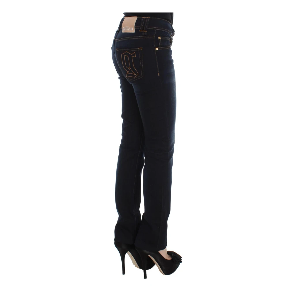 John Galliano Blauwe Wassing Slim Fit Jeans Blue Dames