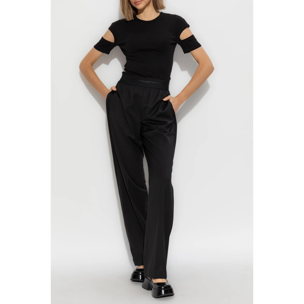 Helmut Lang Top met geborduurd logo Black Dames