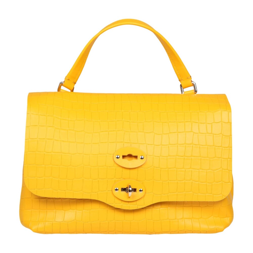 Gele Croco Print Leren Tas Zanellato Dames Miinto.be