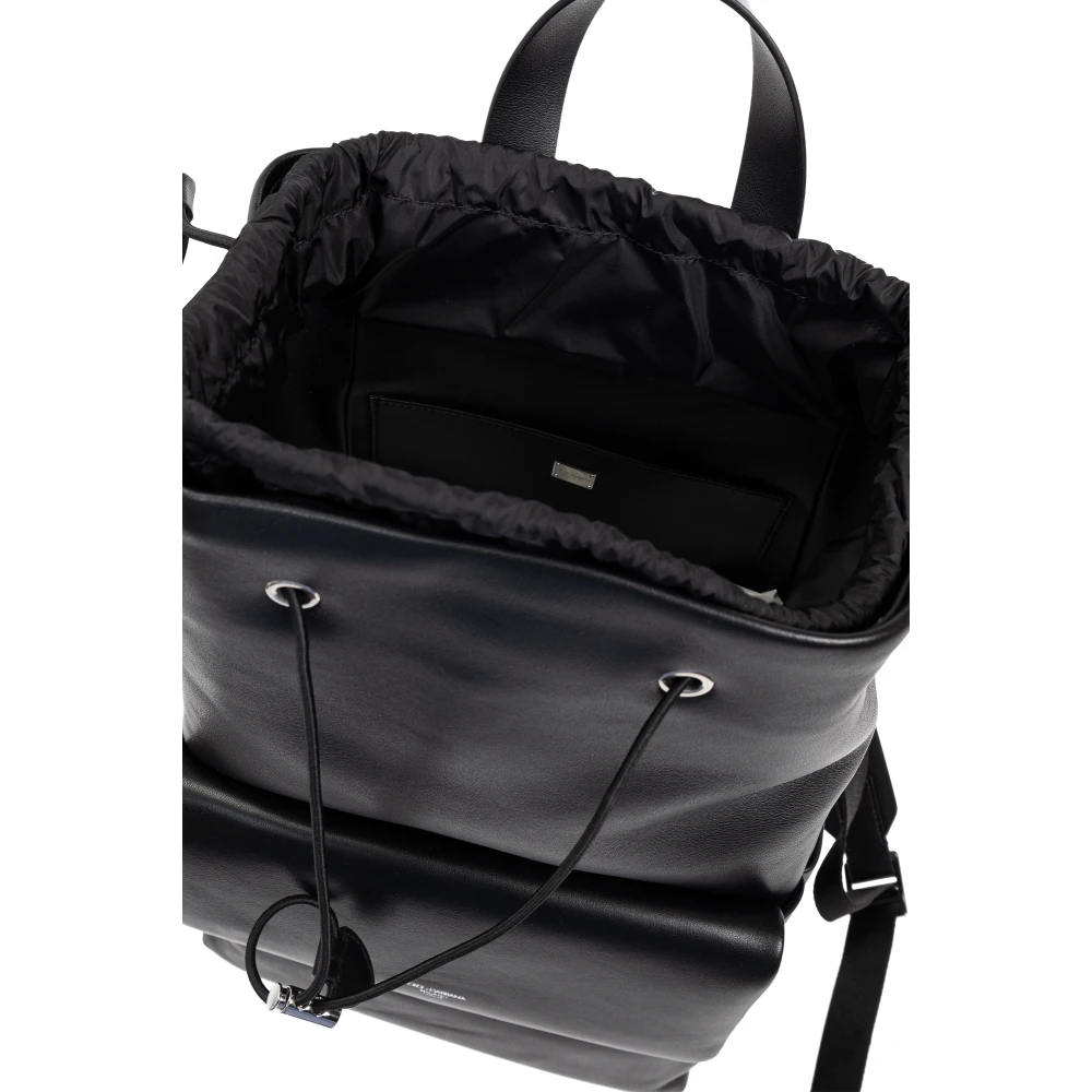 Dolce & Gabbana Leren rugzak Black Heren